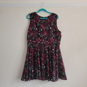 Masion Jules Black Rose Maroon Dress